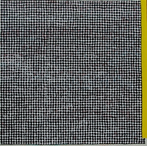 Andy Parkinson, Screen (Yellow Band), 2013, Acrylic on PVA coated paper on board, 24" x 24"   