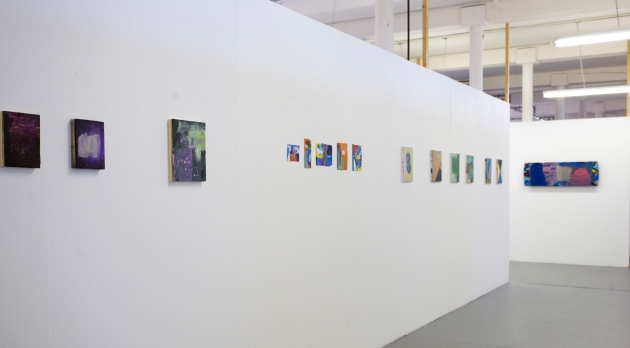 Installation shot, from left: Lisa Denyer, Rachael Pinks, Terry Greene, Matthew Macaulay. Image by courtesy of HMS