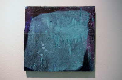 Lisa Denyer, Cube, 2014, Acrylic on found plywood, 28x31cm, my snapshot 
