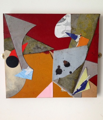 John Bunker, Night Fugue, 2014, mixed media collage on MDF, 30 x 33cm. Image by courtesy of the artist