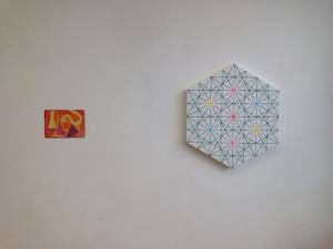 Left: Louisa Chambers, Balance 1, Right: Andy Parkinson, Hexagon Colour-Spread (BGRYMC). My snapshot 