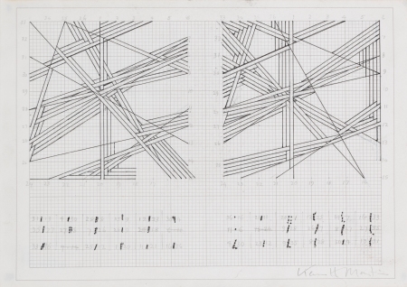 Kenneth Martin, Chance Order Change 1978 pencil and ink on paper 21.5 x 29.5cm (1)