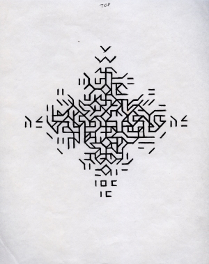 Mary Martin, Drawing for Cross 1968, pen on paper 25.3 x 20.3cm