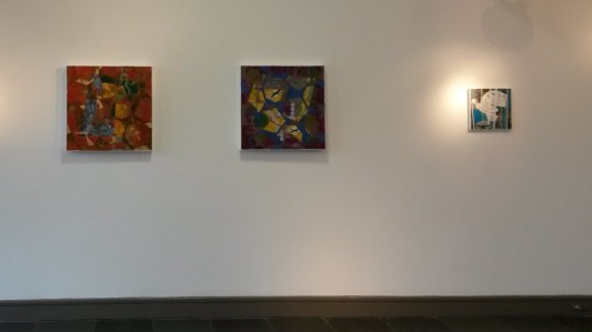 Installation shot, from left to right: For Reg, Flute Interlude, The Dove. My snapshot